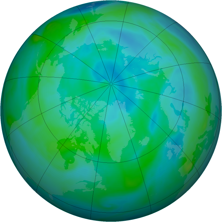 Arctic ozone map for 07 September 2005